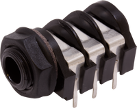 Cliff 1/4" Jack  Stereo PC Mount Black Nut