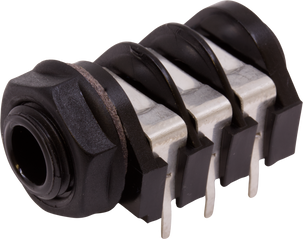 Cliff 1/4" Jack  Stereo PC Mount Black Nut