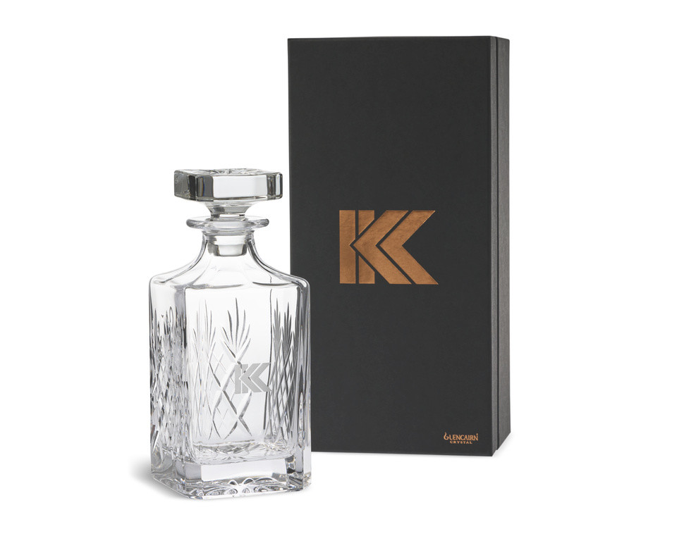 GLENCAIRN CRYSTAL IDECANTER .  KK LOGO EXCLUSVIELY.