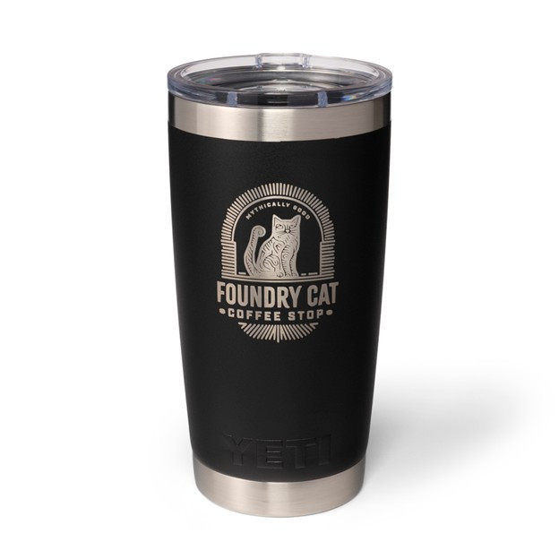 FOUNDRY CAT YETI® 20 OZ RAMBLER® WITH MAGSLIDER™ LID.