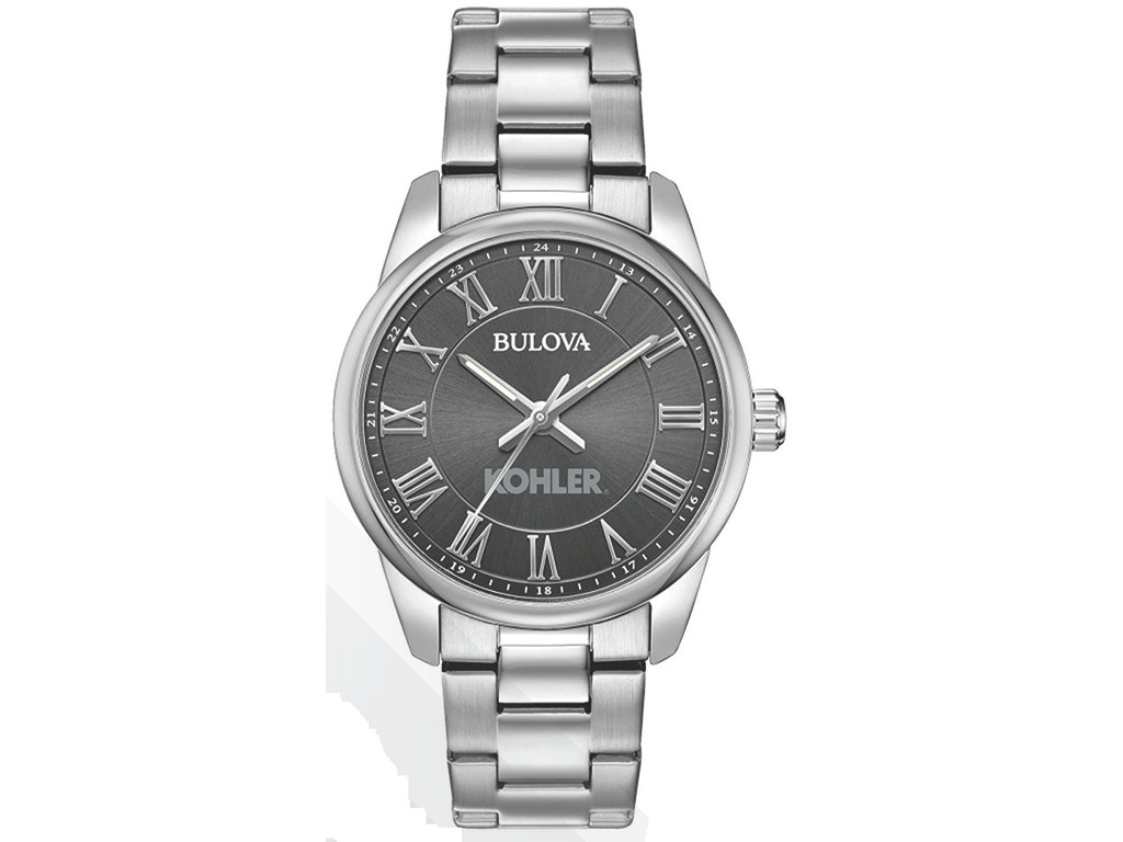 MEN'S BULOVA WATCH WITH SILVER BRACELET AND BLACK DIAL