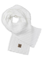 WOMEN' S AHEAD CABLE KNIT SCARF. WHISTLING STRAITS LOGO EXCLUSIVELY. THREE COLOR OPTIONS.