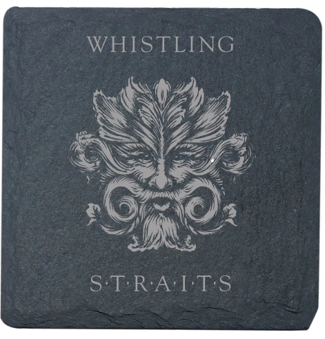 WHISTLING STRAITS SLATE COASTERS. SET OF 4.