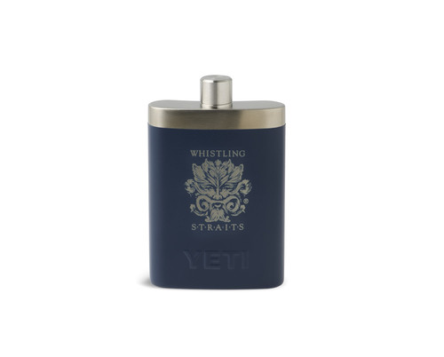 YETI 7 oz NAVY FLASK. WHISTLING STRAITS LOGO EXCLUSIVELY.