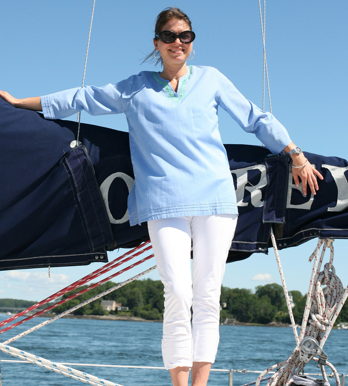 Carolina Blue embroidered tunic - Needham Lane Ltd.