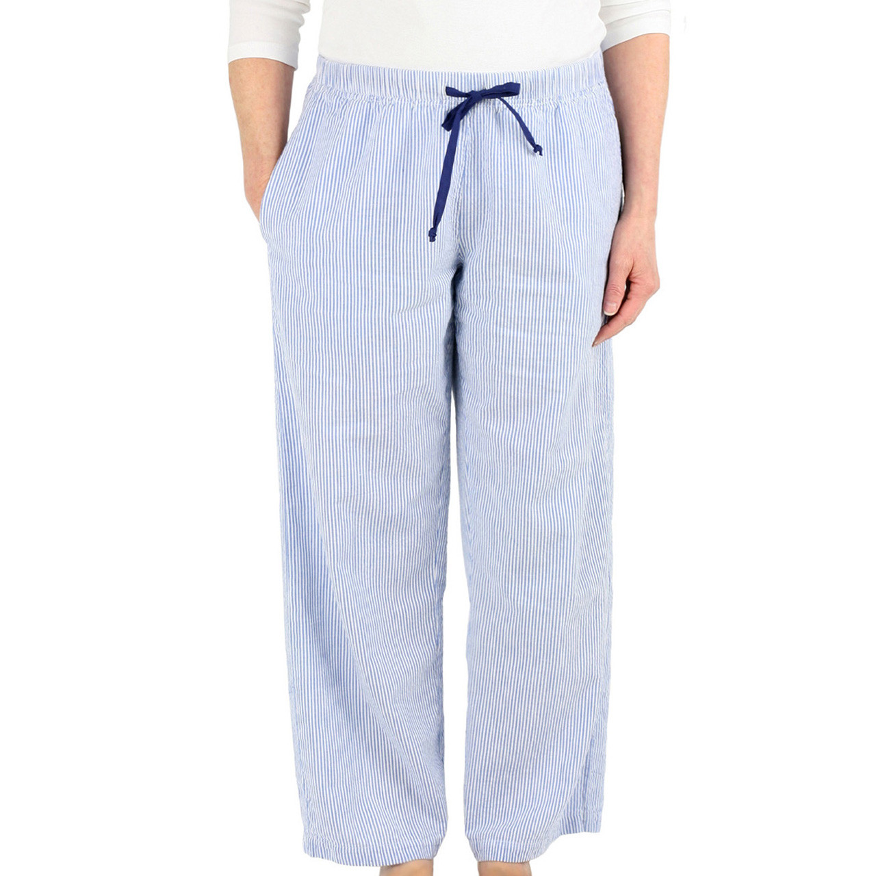 Blue Seersucker ~ Cotton Lounge Pants 