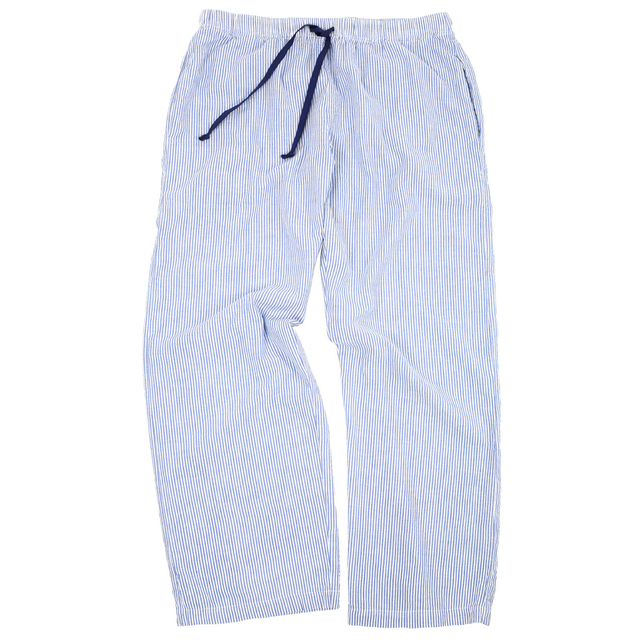 Blue Seersucker Cotton Lounge Pants | Needham Lane