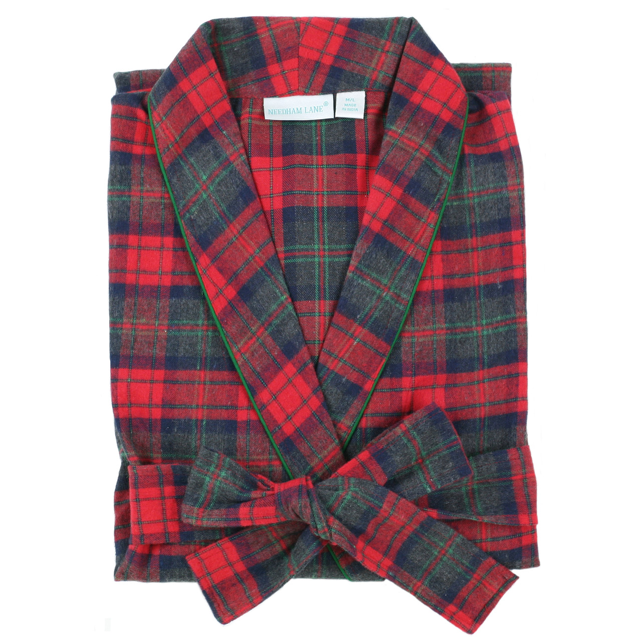 Women's Red Solid Color Flannel Robe