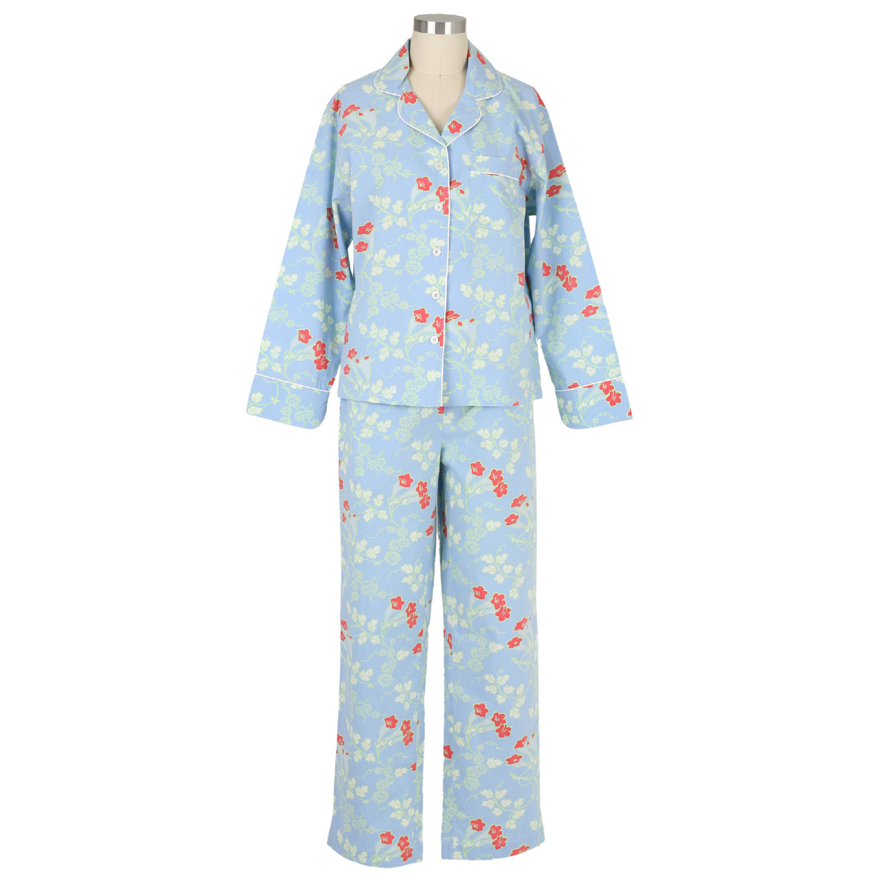Call Button Cami Tank Woven Cotton Poplin Long PJ Set - Bedhead Pajamas
