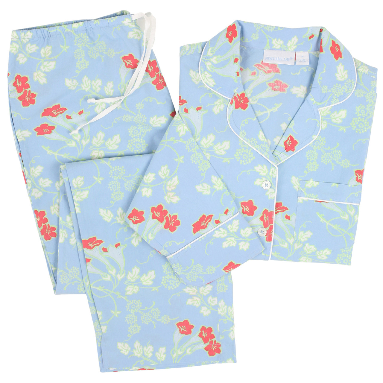 Womens Brushed Cotton Long Sleeve Floral Pajamas