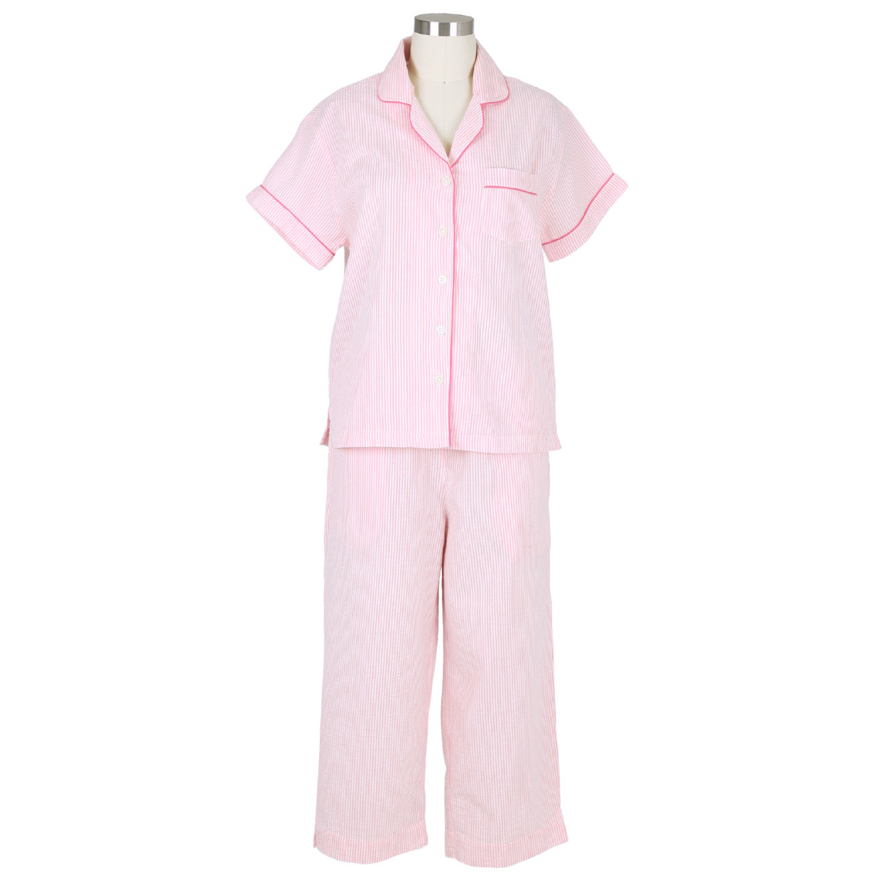 Lindex Exclusive Annelie cotton long sleeve stripe pajama top in pink -  PINK