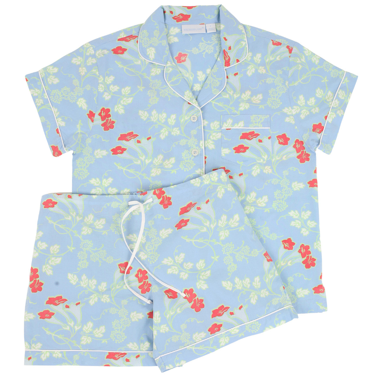Floral Flannel Brushed Pyjamas Ladies Long Sleeve Button Cotton Pyjama Set