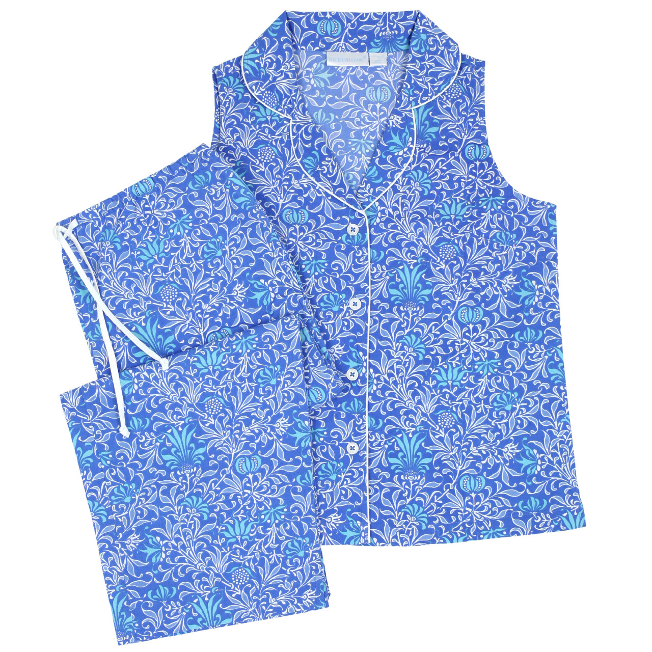 Gigi Cotton Poplin Sleeveless Pajamas | Needham Lane