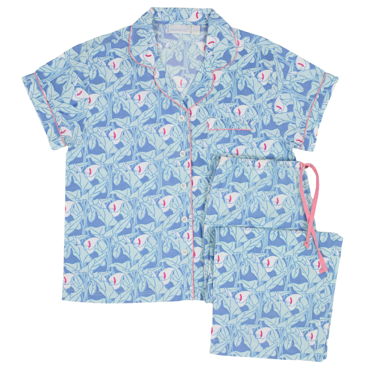 Amelia Cotton Poplin Short Sleeve Pajamas | Needham Lane