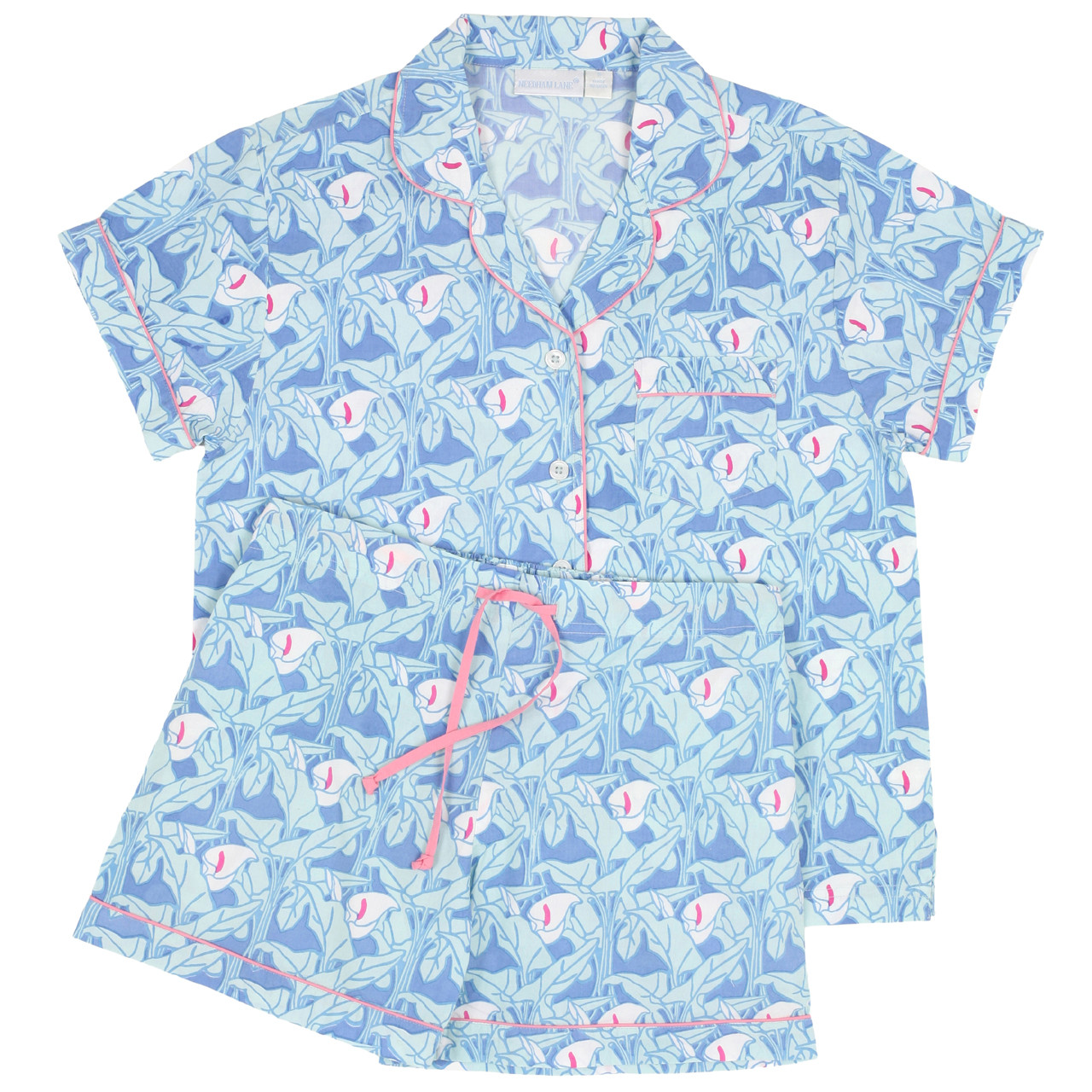 Amelia Cotton Poplin Short Sleeve Pajamas