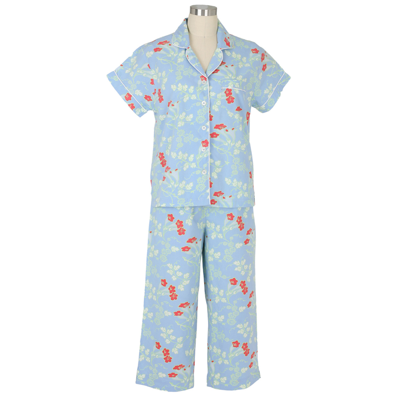 Petite Croft & Barrow® Short Sleeve Pajama Top & Capri Pajama Pants Sleep  Set