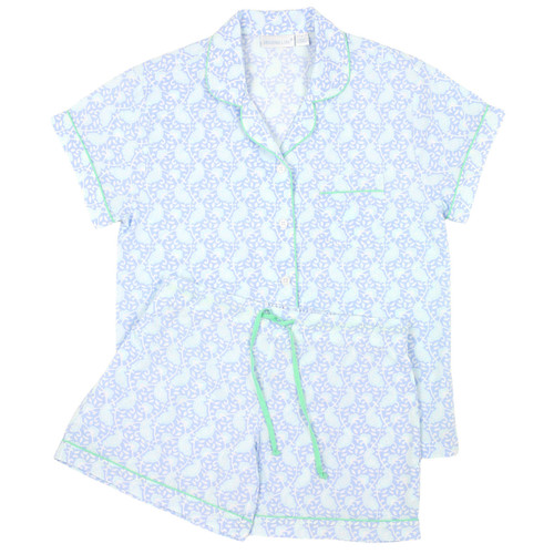 Fairfield Cotton Poplin Short Sleeve Shorty Pajamas | Needham Lane
