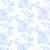 Swatch of blue and white toile fabric called Pagoda Blue.
