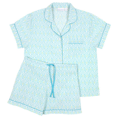 Women's Mint Summer Country 100% Cotton Short Sleeve Shortie Pyjama Set