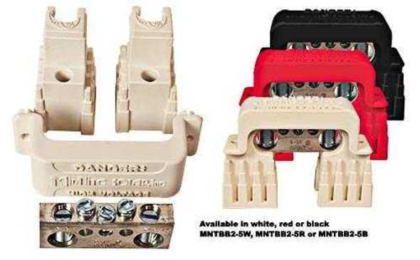 MidNite Solar 2/0 Busbar, Insulator And Cover with 5 Wire Locations Busbars MNTBB2