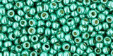 9g PF0561 Toho Round 11/0 : PF Galv Green Teal