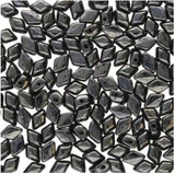 8g 4x6mm Mini GemDuo : Jet Hematite (Apx 120 pcs)