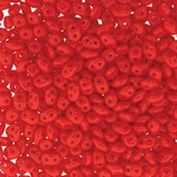 10g 2x5mm SuperDuo : Op Coral Red