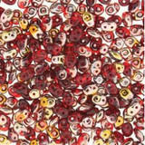 10g 2x5mm SuperDuo : Ruby Capri Gold