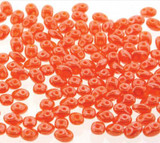 DISC 10g 2x5mm SuperDuo : Opal - Dk Amber White Lstr