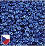 10g 2x5mm SuperDuo : CzechShield Metalust - Crown Blue