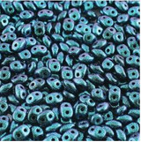 10g 2x5mm SuperDuo : PolyChrome - Dk Capri Blue