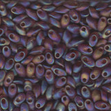 10g 0134FR 4x7mm Long Magatama : Matte Transparent - Dark Topaz AB