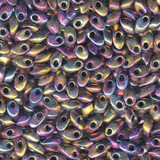 10g 0188 4x7mm Long Magatama : Metallic - Purple Gold Iris