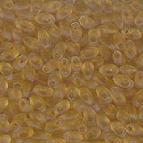 10g 0132F 4x7mm Long Magatama : Matte Transparent - Light Topaz