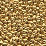 10g 0191F 4x7mm Long Magatama : Matte Metallic - 24K Gold Plated