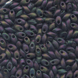 10g 2053 4x7mm Long Magatama : Matte Rainbow - Gunmetal AB