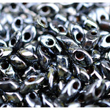 10g 4511L 4x7mm Long Magatama : Luster - Smoky Black Picasso