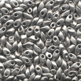 10g 0194F 4x7mm Long Magatama : Matte Metallic - Palladium Plated
