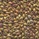 10g 0191FR 4x7mm Long Magatama : Matte Metallic - 24K Gold Plated AB