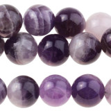 Dog Teeth Amethyst 10mm Round 8" Strand