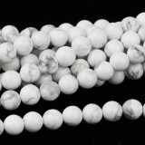 White Howlite 6mm Round 8" Strand
