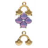 2pc Cymbal Karavos II-Ginko Bead End 24K GP