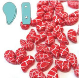 14g 8x5mm Paisley Duo : Ionic - Red/White