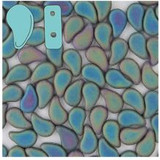 14g 8x5mm Paisley Duo : Matte - Jet Green Iris