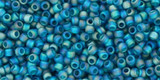 9g 0167BDF Toho Round 15/0 : Transp Rnbw Frstd Teal