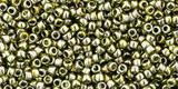 9g 0457 Toho Round 15/0  : Gold Lstr Green Tea