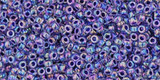 Tube 2.5" 0181 Toho 15/0 : IC Rainbow Cryst/Tanzanite Lined