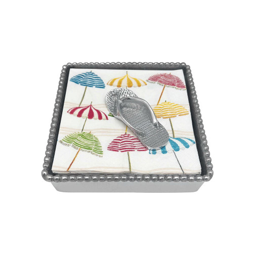 Mariposa Cocktail Napkin Box with Flip Flop Weight