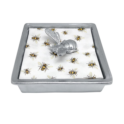 Mariposa Cocktail Napkin Box with Honeybee Weight