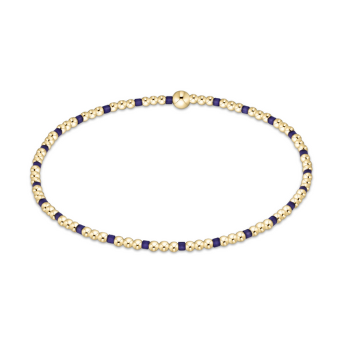 GAMEDAY HOPE JOY PATTERN 2MM BEAD BRACELET - DEEP PURPLE